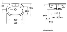 Villeroy & Boch 416156R1 - Zapustené umývadlo O.NOVO 56 x 41 cm keramika/biela