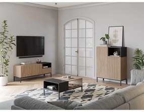 Konferenčný stolík v čierno-prírodnej farbe 56x90 cm Cailin – Marckeric