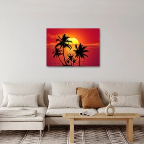 Obraz siluety ostrova s palmami (70x50 cm)