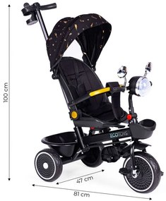 Detská trojkolka 2v1 s otočným sedadlom a strieškou