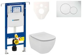 Cenovo zvýhodnený závesný WC set Geberit do ľahkých stien / predstenová montáž + WC Ideal Standard Tesi 111.355.00.5NE1, 1 ks