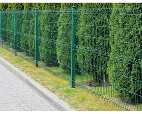 3D plotový panel, drôt 5 mm, výška 180 cm, dĺžka 240 cm, pozink + zelené lakovanie