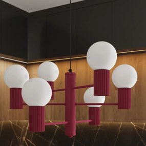 Luster Halo, 6x biele sklenené tienidlo, bo