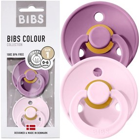Kaučukové cumlíky BIBS Colour 0m+ 2ks Farba: ružová-fialová