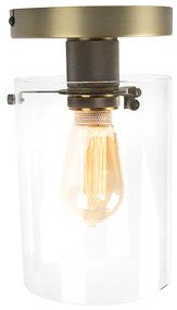 Moderné stropné svietidlo bronzové so sklom - Dome