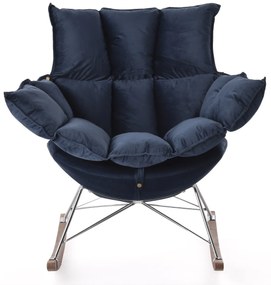 DUKA HOJDACIE KRESLO LIESLIE NAVY BLUE 90X102X85 CM MODRÁ, STRIEBORNÁ 30517