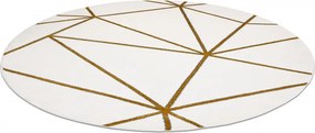 Dywany Łuszczów, AKCIA: 120x120 (průměr) kruh cm Kusový koberec Emerald 1013 cream and gold kruh, biela, obývacia izba