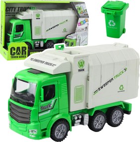 LEAN Toys Smetiarske auto mestské so svetlami a zvukmi, zelené