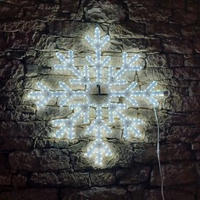 DECOLED LED světelná vločka X, závěsná 3D tisk, pr. 102 cm, ledová bílá