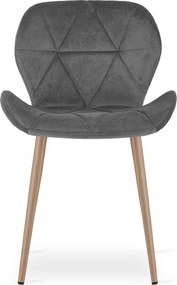 Jedálenská stolička MANGO VELVET, tmavo sivá