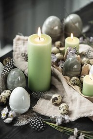 Zelená stĺpová sviečka LIGHT GREEN 15 cm