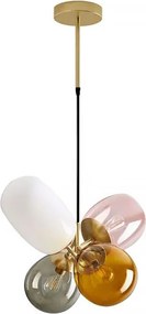 Toolight Toolight, Stropné svietidlo zo skla viacfarebné E14 60W APP436-4C, OSW-00565