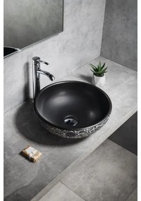 Sapho - Umývadlo na dosku PRIORI pr. 41 cm čierna/biela