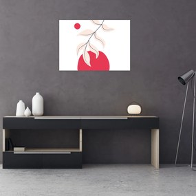 Sklenený obraz - Ružová florálna abstrakcia N⁰2 (70x50 cm)