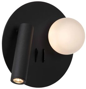 Lucide 77286/02/30 - LED Nástenné svietidlo MATIZ 2xLED/3,5W/230V USB čierna