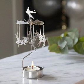 Pluto Design Rotujúci svietnik Swallow Silver