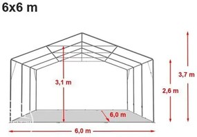 Záhradný Párty stan 6x6m Professional Plus Farba: Biela