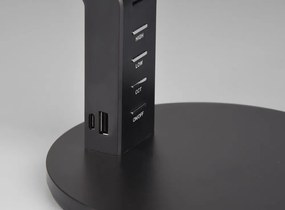 Matne čierna LED stolová lampa so stmievačom (výška 40 cm) Ava – Trio