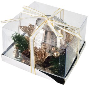 Vánoční svícen Santa Lila champagne