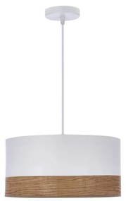 Luster na lanku BIANCO 1xE27/40W/230V biela/hnedá