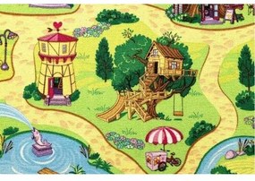 Vopi Dětský koberec Rozprávková dedinka, 133 x 133 cm, 133 x 133 cm