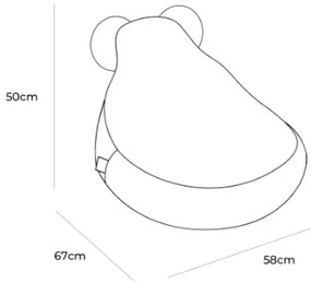 MeowBaby® sedací vak s uškami Slimcord, brick