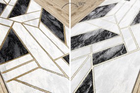 Behúň EMERALD 1015 Glamour exclusive, mramor, geometrický, čierny + zlatá