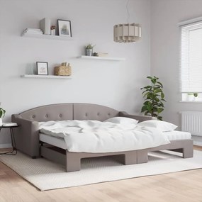 Rozkladacia denná posteľ s matracmi sivohnedá 100x200 cm látka 3197556