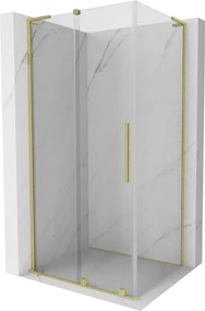 Mexen Velar L, sprchový kút s posuvnými dverami 110 x 80 cm, 8mm číre sklo, zlatá matná, 871-110-080-03-55