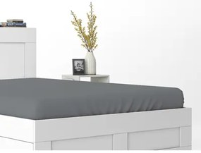 Bavlnené prestieradlo PURE s gumičkou, tmavosivé 140x200 cm