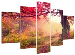 Obraz jesennej lesnej krajiny (150x105 cm)