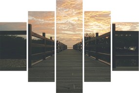 Obraz dreveného móla nad jazerom (150x105 cm)