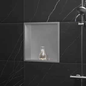 Rea Rea, kúpeľňová polica na zapustenie 30x30 cm, brúsená oceľ, REA-05600