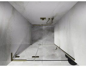 Mexen, Mexen Lunar L Otočné ľavé sprchové dvere 100 cm, transparentné, zlaté - 834L-100-000-50-00-L