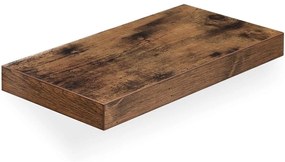 Nástenná plávajúca polica, 40 cm, rustikálna hnedá