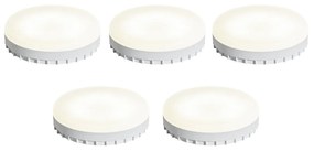Sada 5 GX53 stmievateľných LED žiaroviek s teplým svetlom 7W 750 lm 2700K-4000K