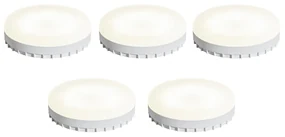 Sada 5 GX53 stmievateľných LED žiaroviek s teplým svetlom 7W 750 lm 2700K-4000K
