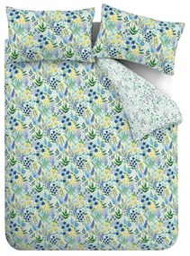 Zeleno-modré predĺžené obliečky na dvojlôžko 230x220 cm Tilly Floral – Catherine Lansfield