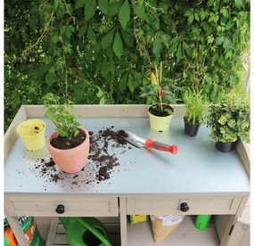 Habau Záhradný stôl na presádzanie rastlín, 98 x 48 x 95 cm, sivý  (100343143)
