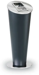 Odpadkový kôš s popolníkom, 720 x 290 x 290 mm, čierna / nerez