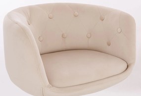 LuxuryForm DESIGN Kreslo MONTANA VELUR na čiernej podstave s kolieskami - krémové