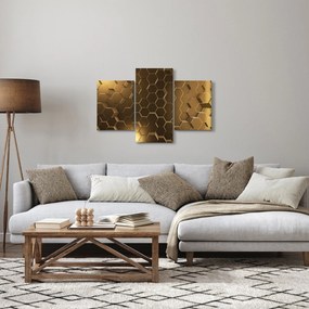Obraz - Zlaté hexagóny (90x60 cm)