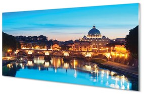 Nástenný panel  Rím západu slnka riečne mosty 120x60 cm
