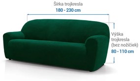 Super strečové poťahy HARMONIA zelená trojkreslo (š. 180 - 230 cm)