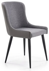 Stolička K333 ekokoža/tkanina/kov tmavý popol/svetlý popol