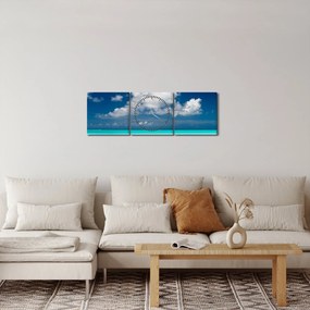 Obraz mora (s hodinami) (90x30 cm)