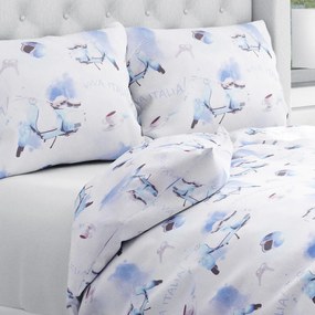 Biante Bavlnené posteľné obliečky Sandra SA-289 Viva Italia modrá Predĺžené 140x220 a 70x90 cm