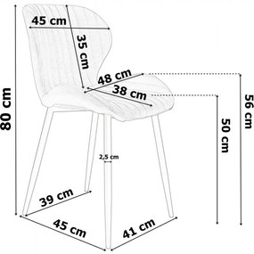 Designová židle Dallas samet černá