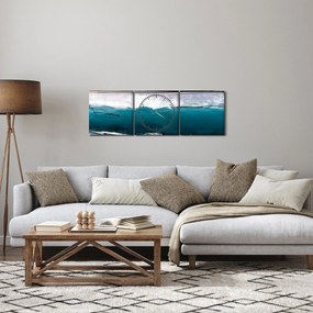 Obraz - Abstrakcia (s hodinami) (90x30 cm)