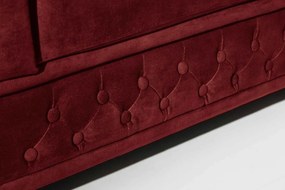 Dizajnová trojsedačka Chesterfield 205 cm červený zamat
